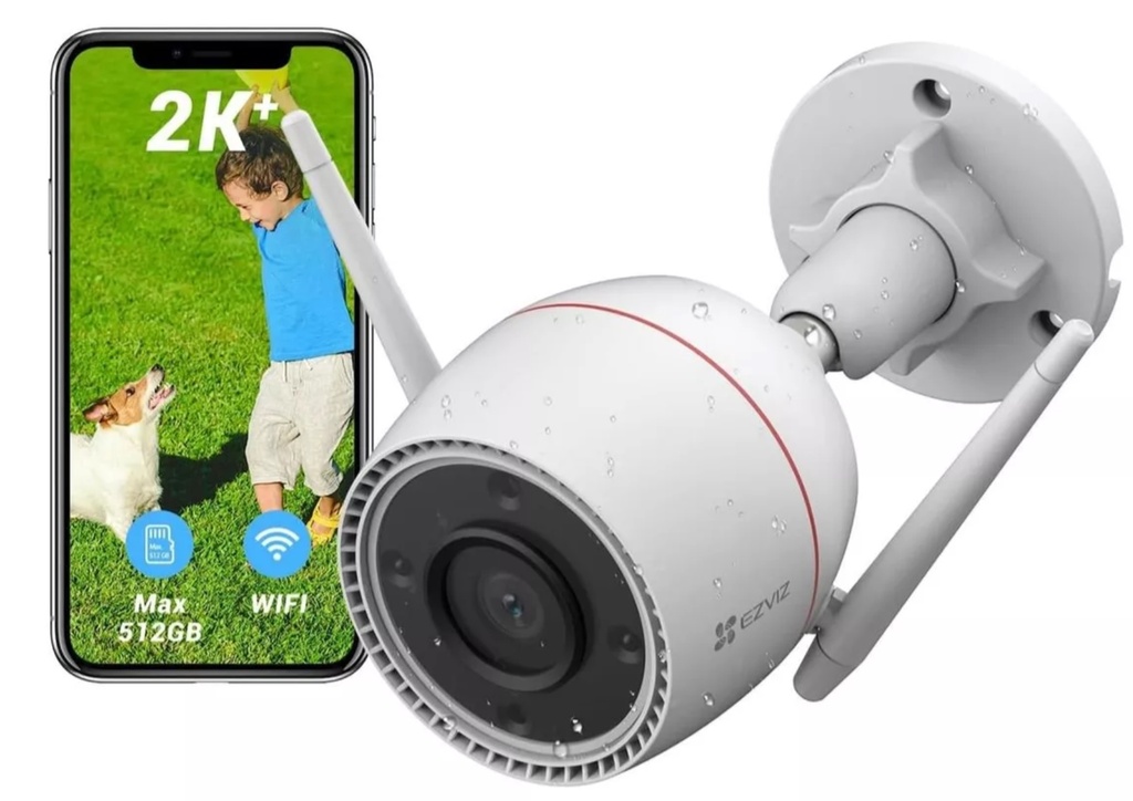 Cámara De Seguridad exterior EZVIZ H3c H3C audio doble via luz sirena vision nocturna 2k 4mp Premium
