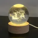 LÁMPARA ESFERA DE CRISTAL NAVIDEÑA LED 6CM
