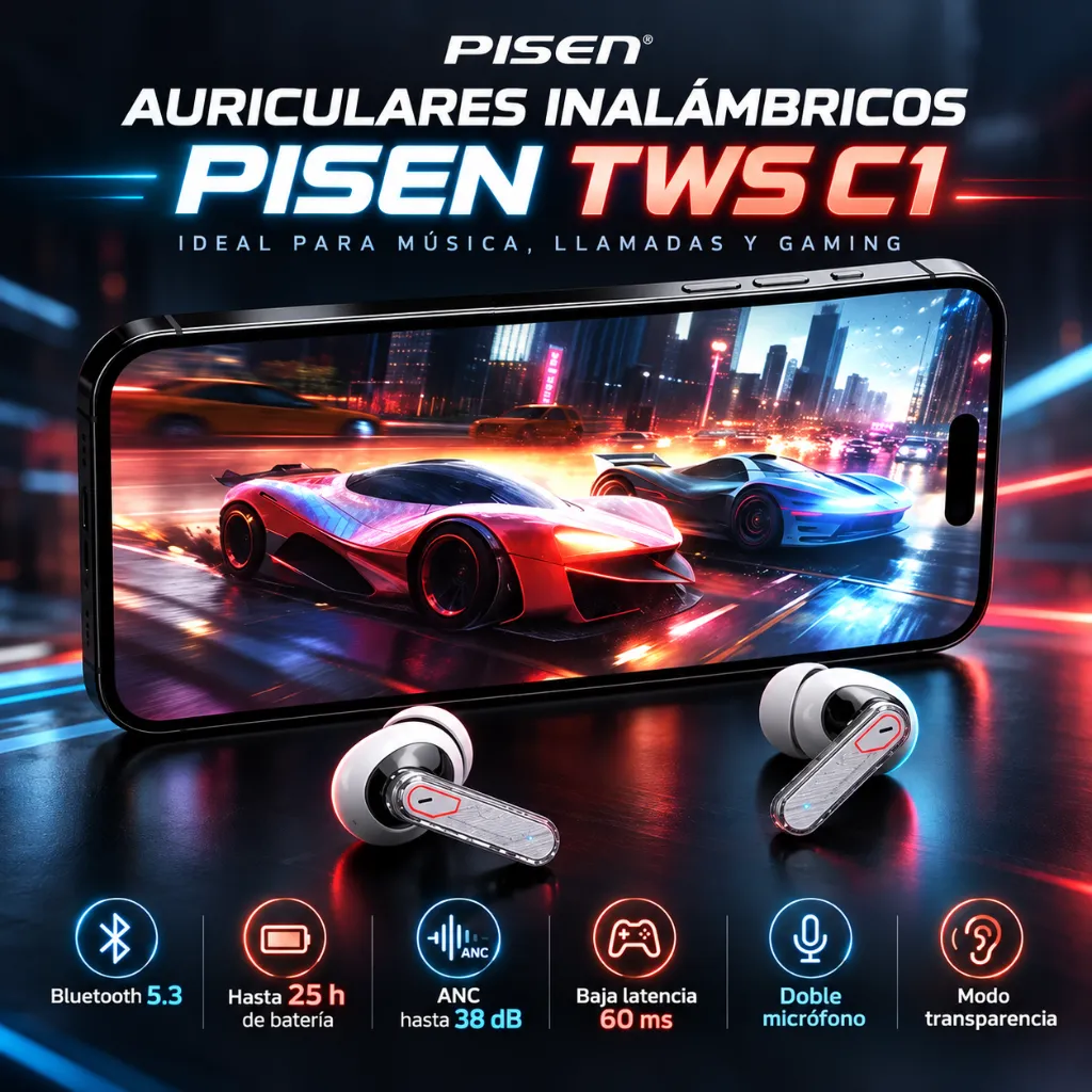 Auriculares gaming PISEN TWS C1.webp