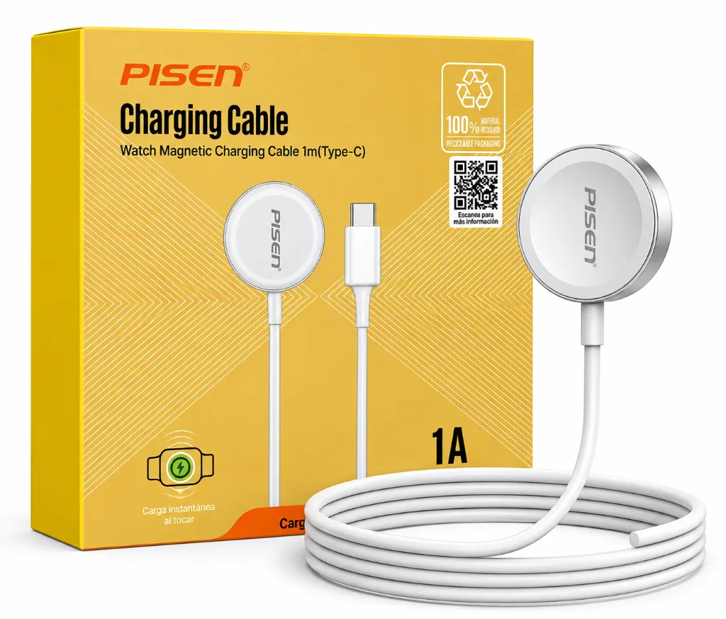 Cable magnético PISEN sobre fondo blanco.webp