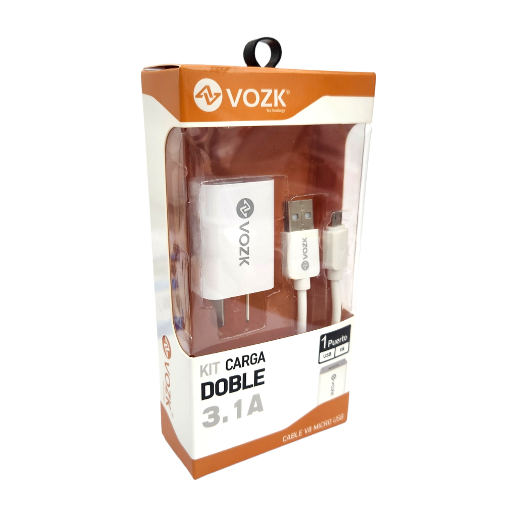CARGADORES VOZK 3.1A USB V8