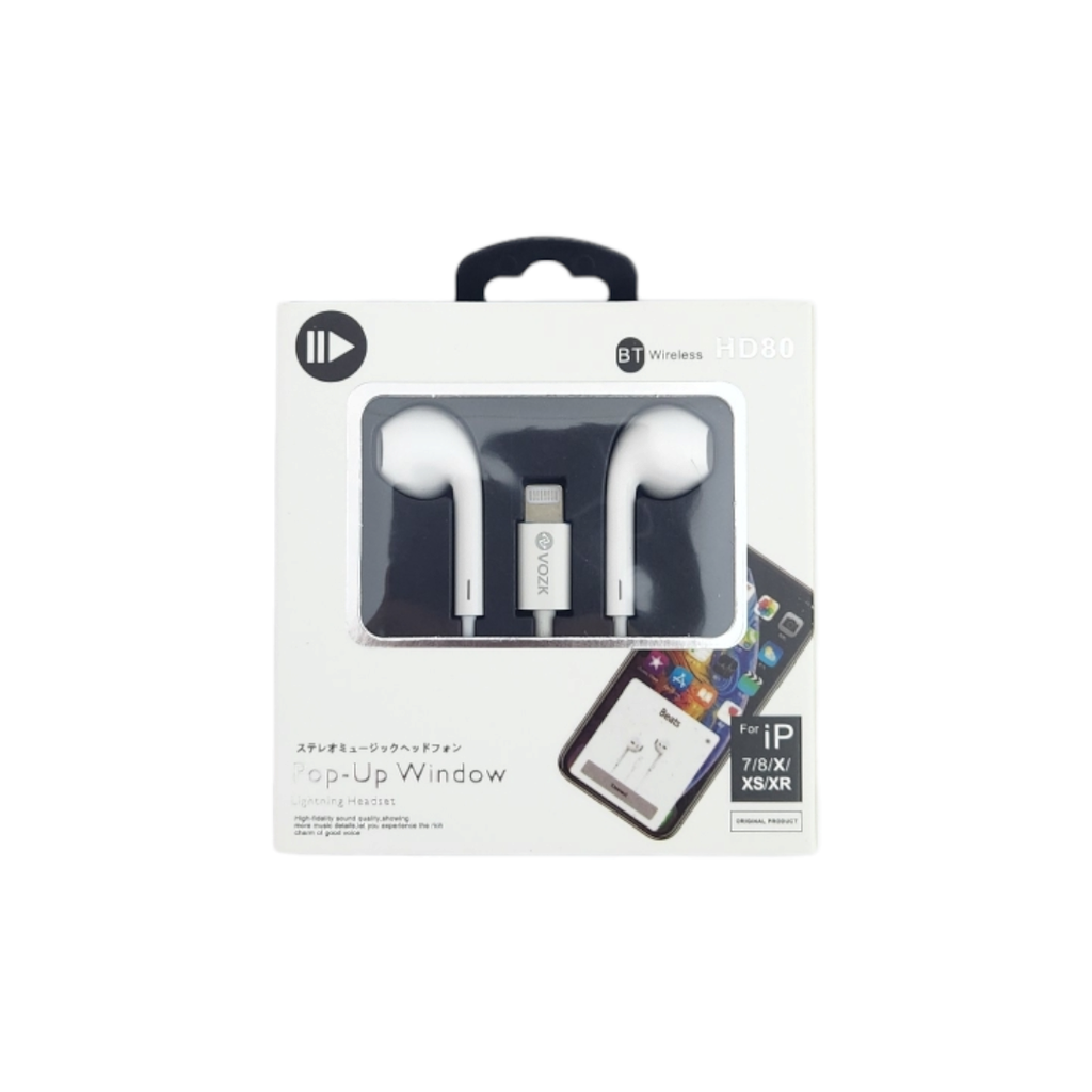 AURICULARES VOZK LIGHTNING HD80 •BULTO X24