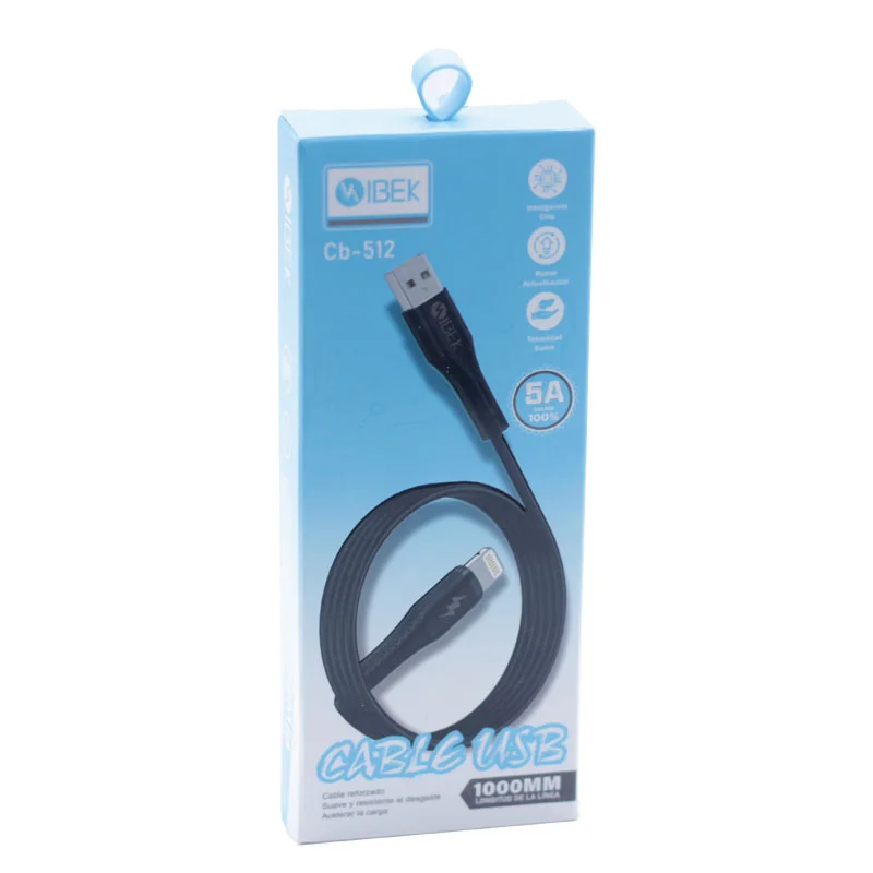 CABLES USB TIPO LIGHTNING IBEK CB-512 5A IBEK