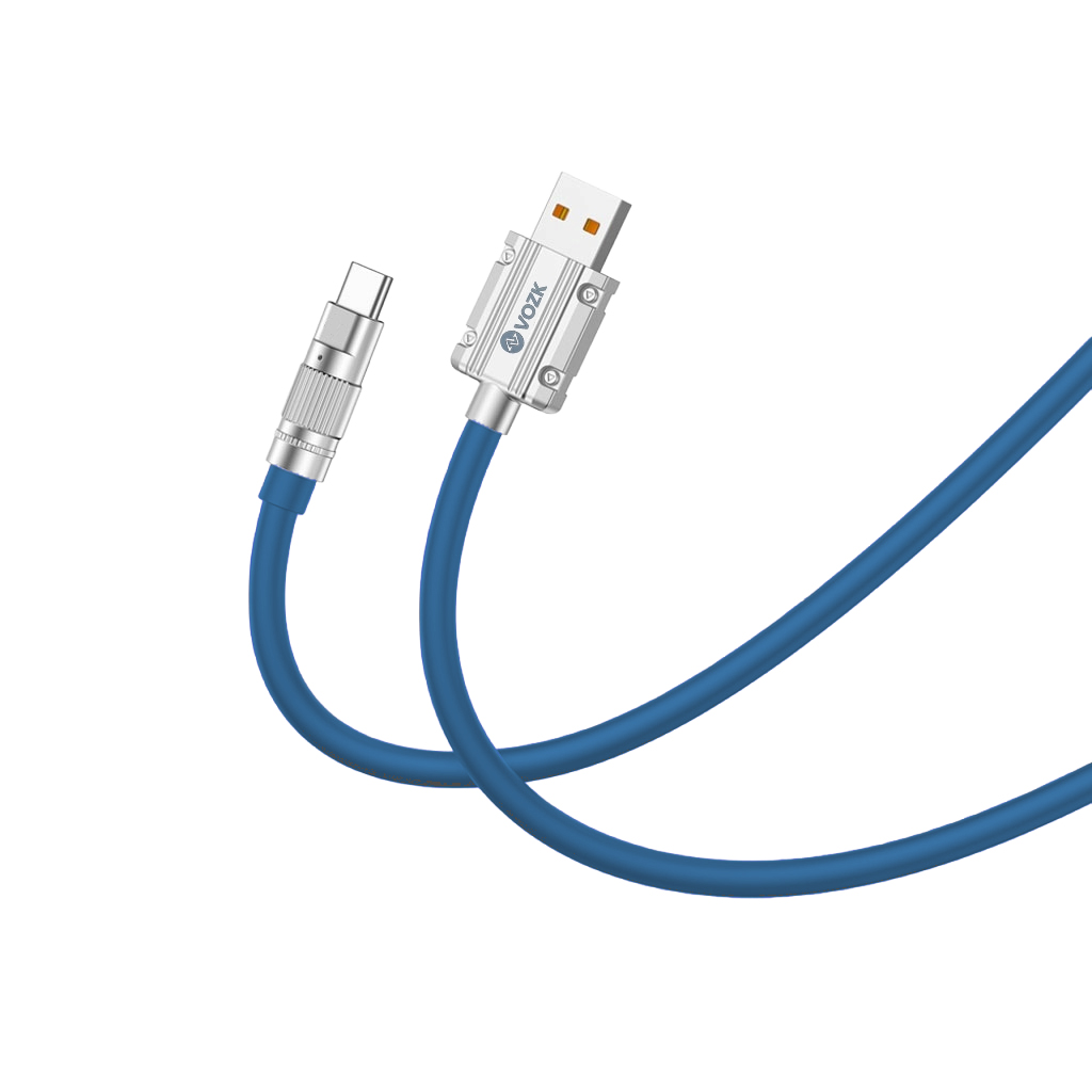 [F-CAB4003-CE] CABLES VOZK USB A TIPO C 2.1A METAL  (celeste)