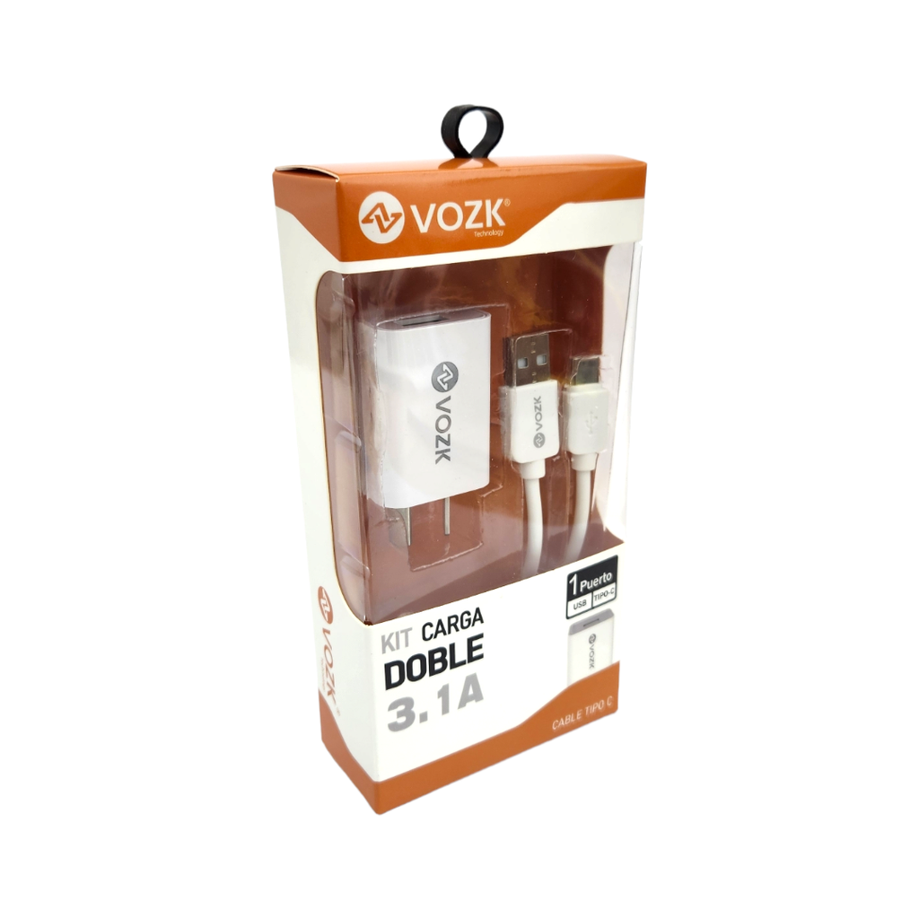 [F-CAR4001TC] CARGADORES VOZK 3.1A TIPO C (Unidad)