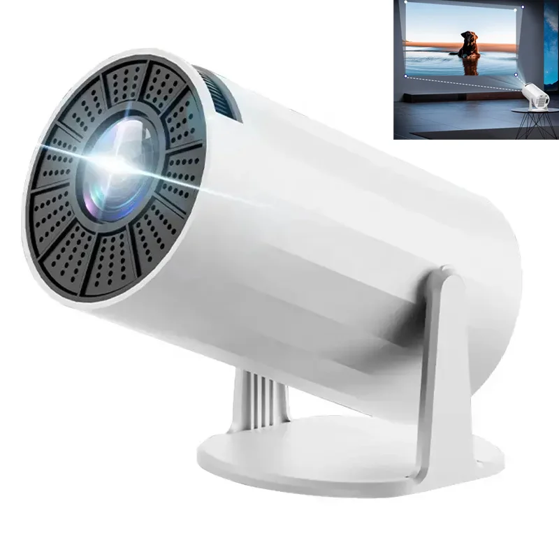 PROYECTOR PORTÁTIL MINI 4K ANDROID HY300 1080P 110V/240V SMART TV COLOR BLANCO