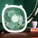 VENTILADOR DE MESA PEQUEÑO PLEGABLE CON LUZ LED BLANCA RECARGABLE F2