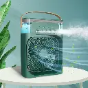 VENTILADOR ENFRIADOR AIRE DE MESA PEQUEÑO CON SPRAY DE AGUA RECARGABLE CON LED F3