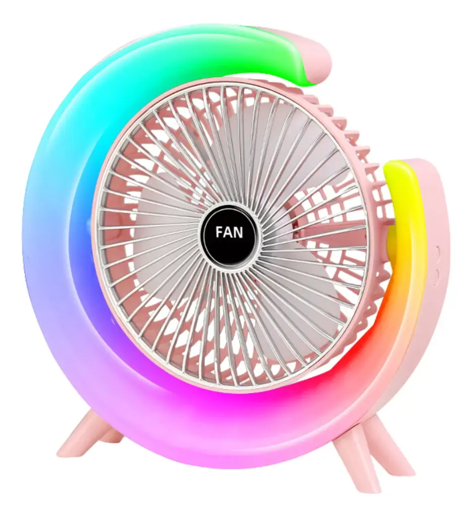 MINI VENTILADOR TURBO PORTÁTIL CON LUCES RGB USB RECARGABLE