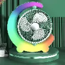 VENTILADOR DE MESA PEQUEÑO PLEGABLE CON LUZ LED RGB RECARGABLE F11