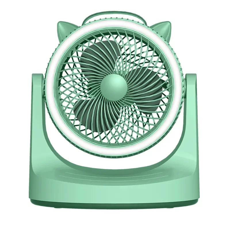 VENTILADOR DE MESA PEQUEÑO PLEGABLE CON LUZ LED BLANCA RECARGABLE F7