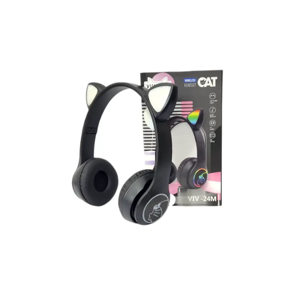[F-MG425-NE] AURICULAR CAT GATITO CON BLUETOOTH Viv24M (negro)