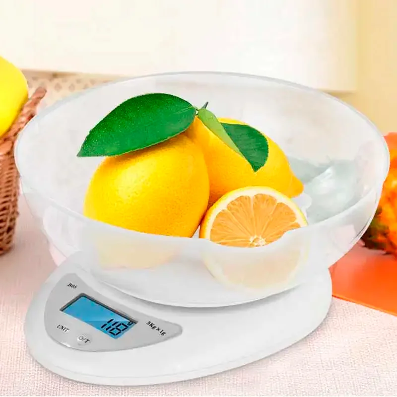 BALANZA DE COCINA 5KG CON MEDIDOR B05W