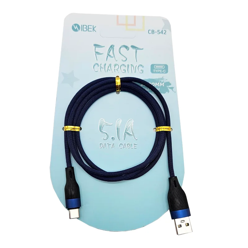 CABLE ENGOMADO USB TYPE C 1M CB-542 IBEK 5.1A