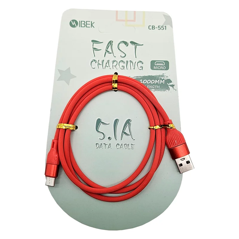 CABLE ENGOMADO USB V8 MICRO USB 1M CB-551 IBEK 5.1A