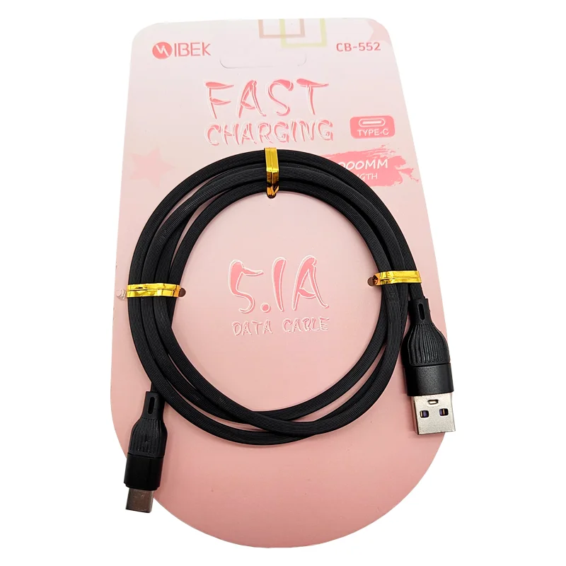 CABLE ENGOMADO USB TYPE C 1M CB-552 IBEK 5.1A