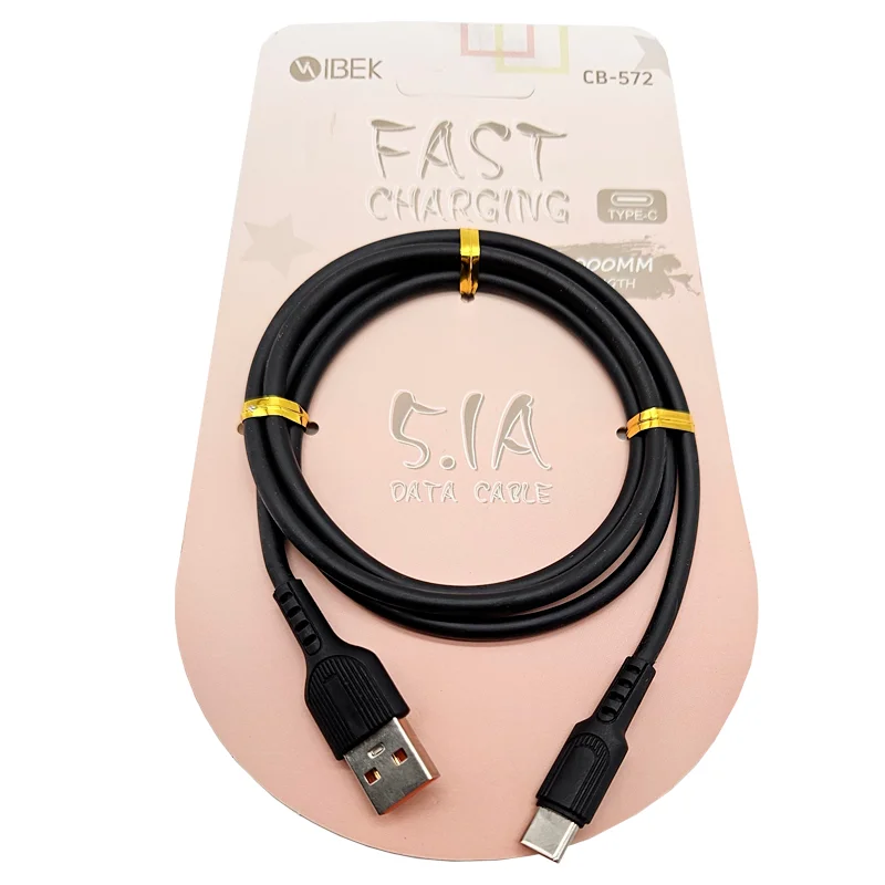 CABLE ENGOMADO USB TYPE C 1M CB-572 IBEK 5.1A
