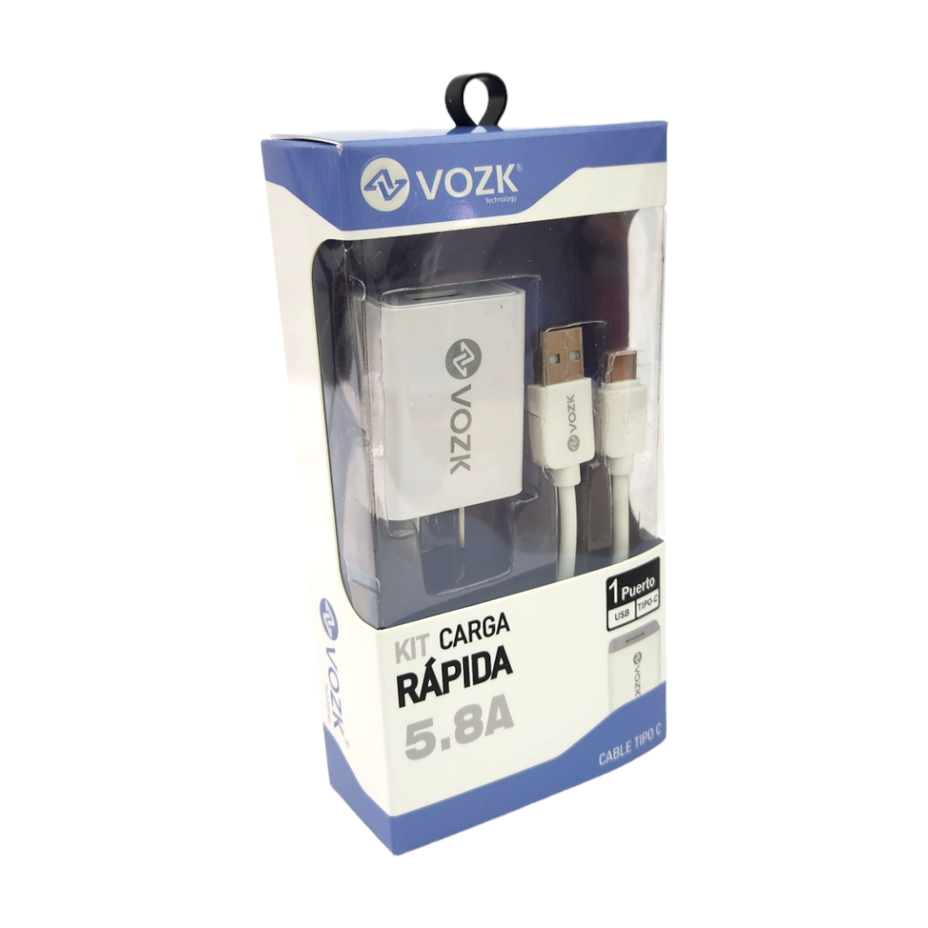 CARGADORES VOZK 5.8A TIPO-C •BULTO X250