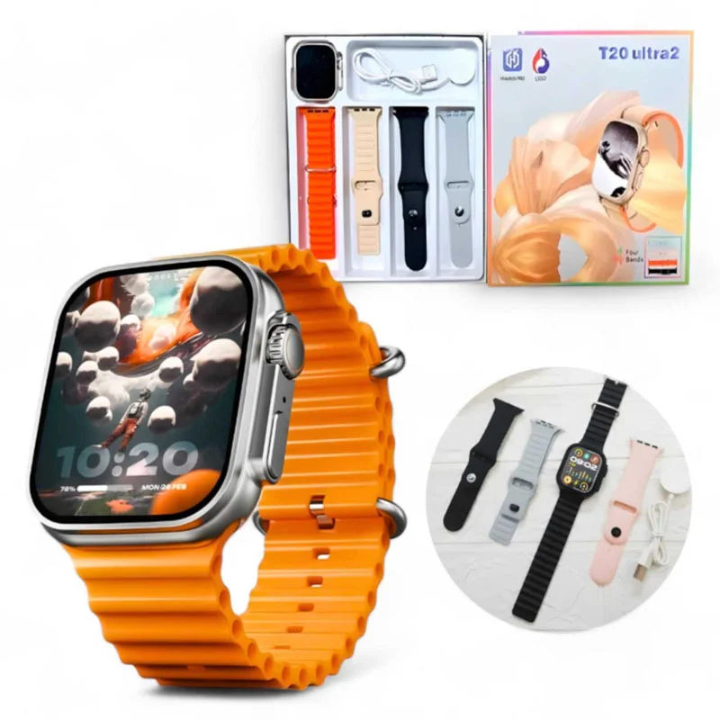 SMARTWATCH RELOJ INTELIGENTE T20 ULTRA 2 4 IN 1