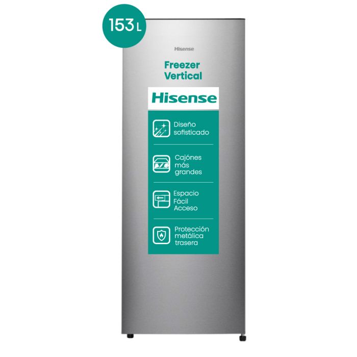 FREEZER VERTICAL 169 LTS. CÍCLICO. COLOR PLATA - HISENSE