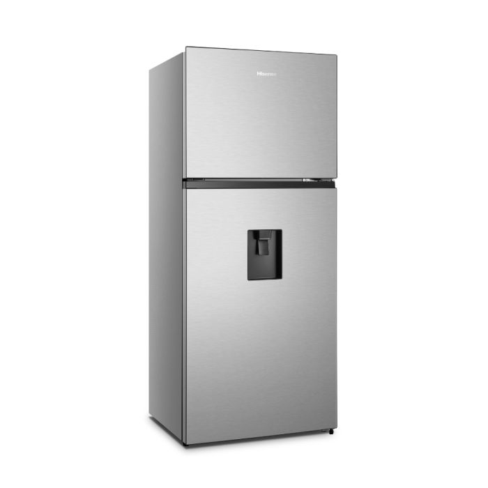 HELADERA HISENSE TOP MOUNT NO FROST INOX INVERTER DISPENSER 375L