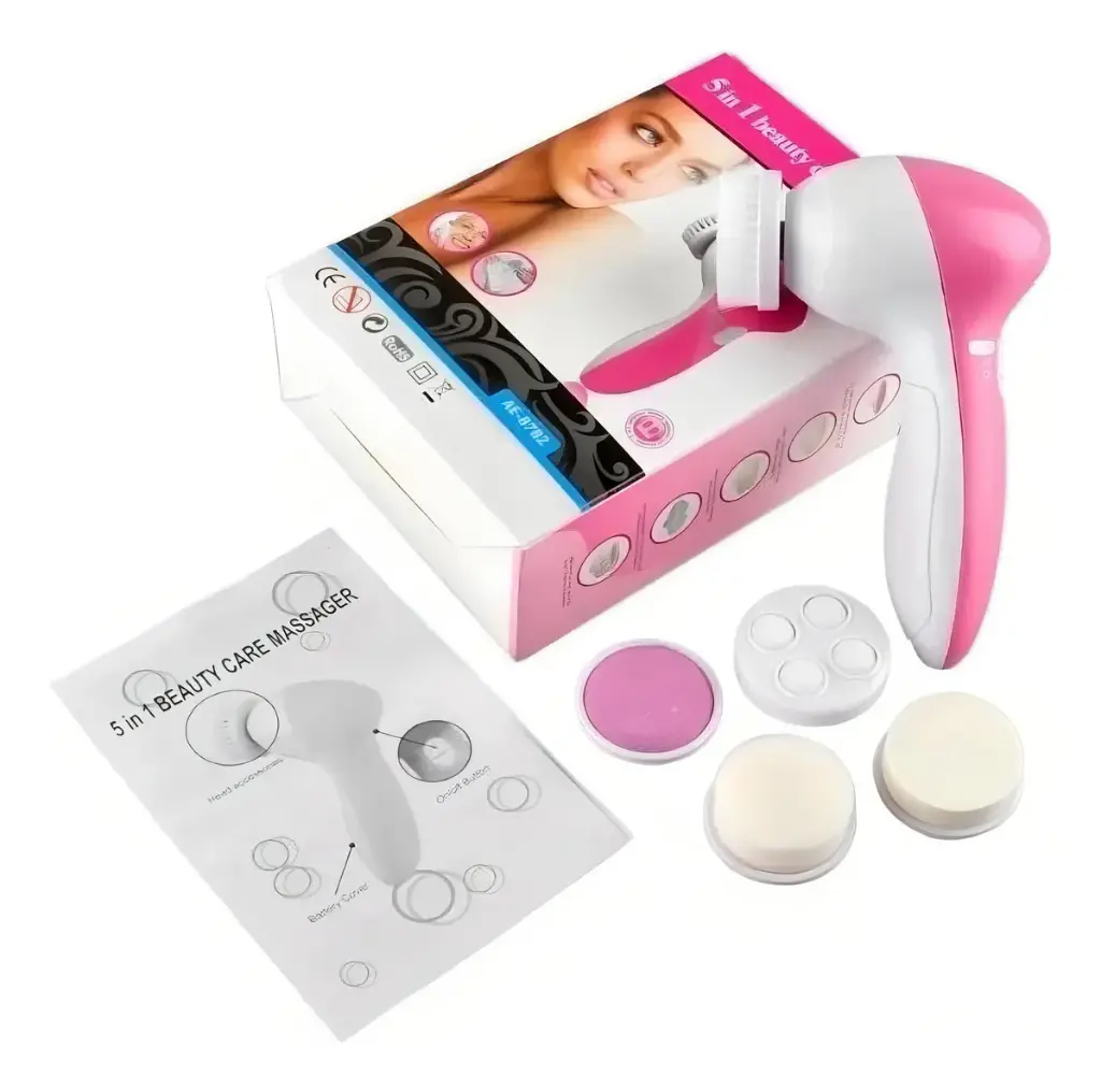MASAJEADOR FACIAL CEPILLO EXFOLIANTE PIEL 5EN1 CON REPUESTOS 