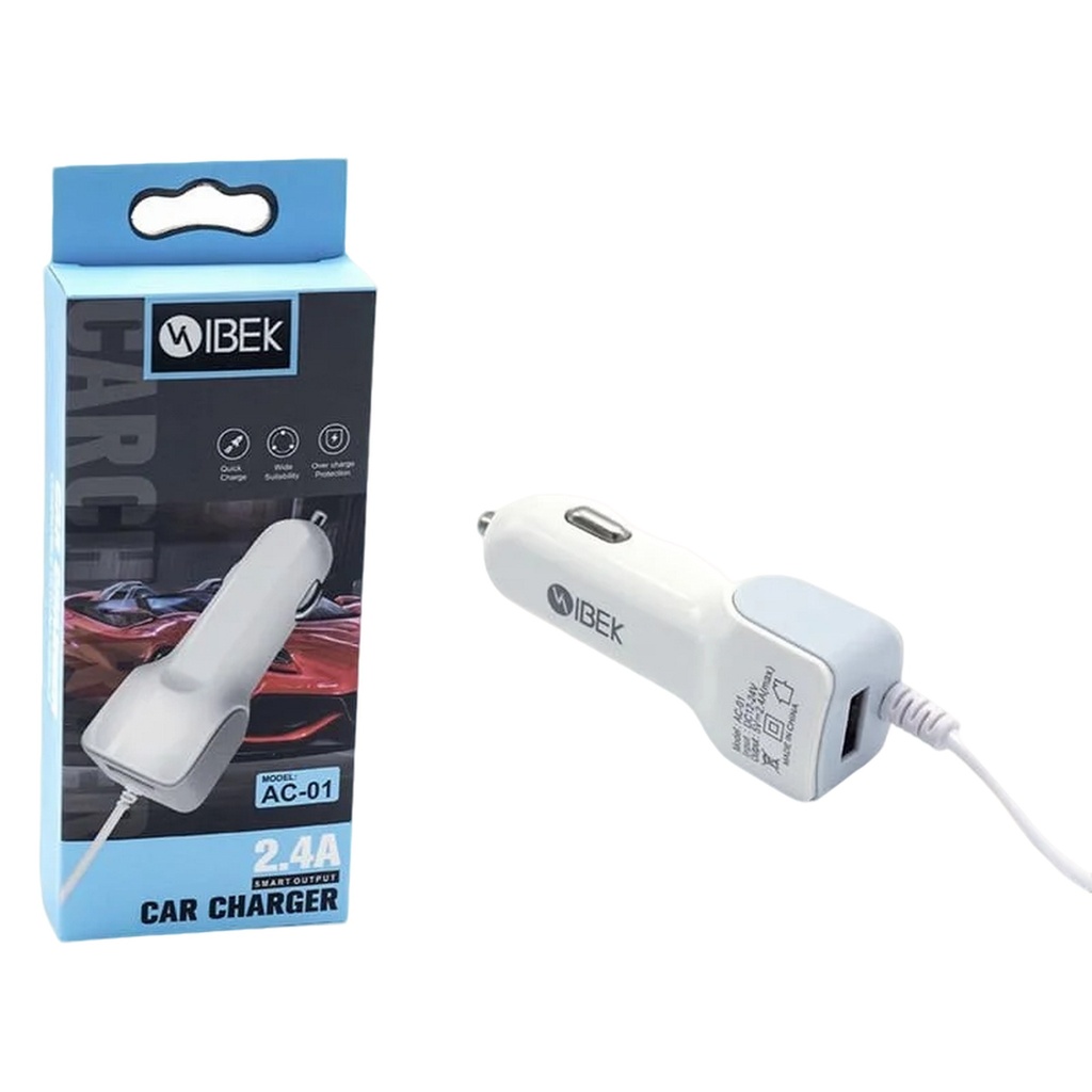 [F-IKAC01] CARGADOR PARA AUTO 2.4A IBEK
