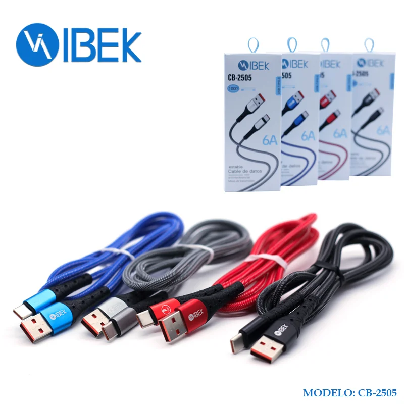 CABLE USB TYPE C 6A 1M ENGOMADO IBEK