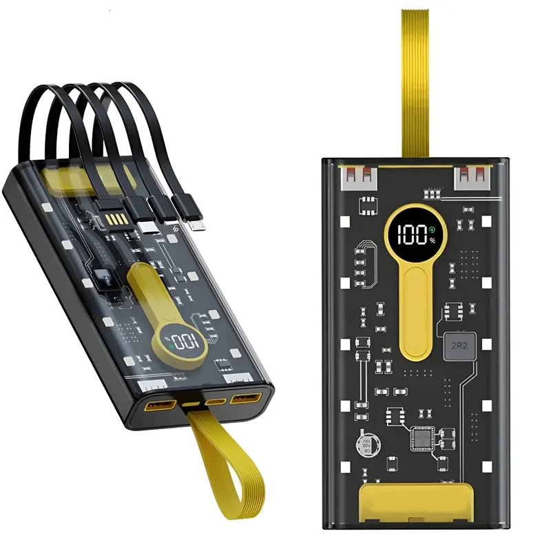 [T-IK-DX211] CARGADOR PORTÁTIL PD 22.5W 10000MAH CARGA RÁPIDA 4 EN 1 CABLES INCLUIDOS CON LINTERNA 