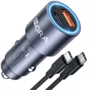 Cargador Turbo 38W para Auto PD20W + Con Cable USB-C  1HORA