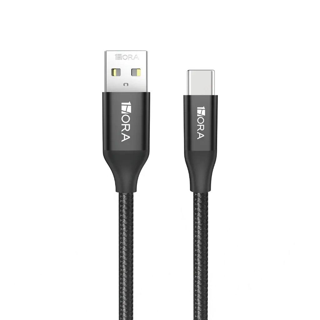 Cable trenzado USB-A a USB Tipo-C de 1 m 1HORA