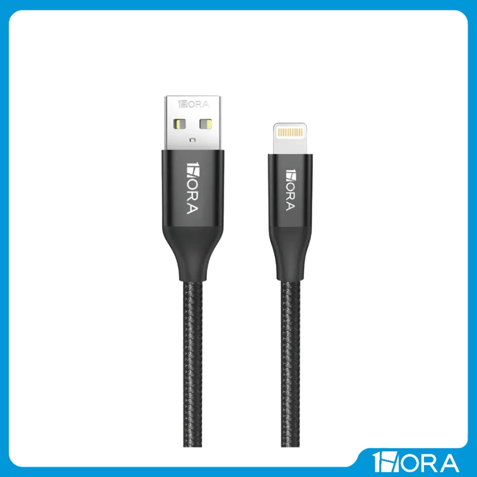 Cable trenzado USB-A a Lightning de 1 m 1HORA