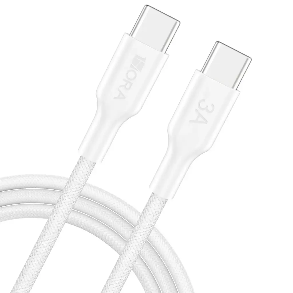 Cable trenzado de poliéster de 1 m, USB tipo C a USB tipo C 1HORA
