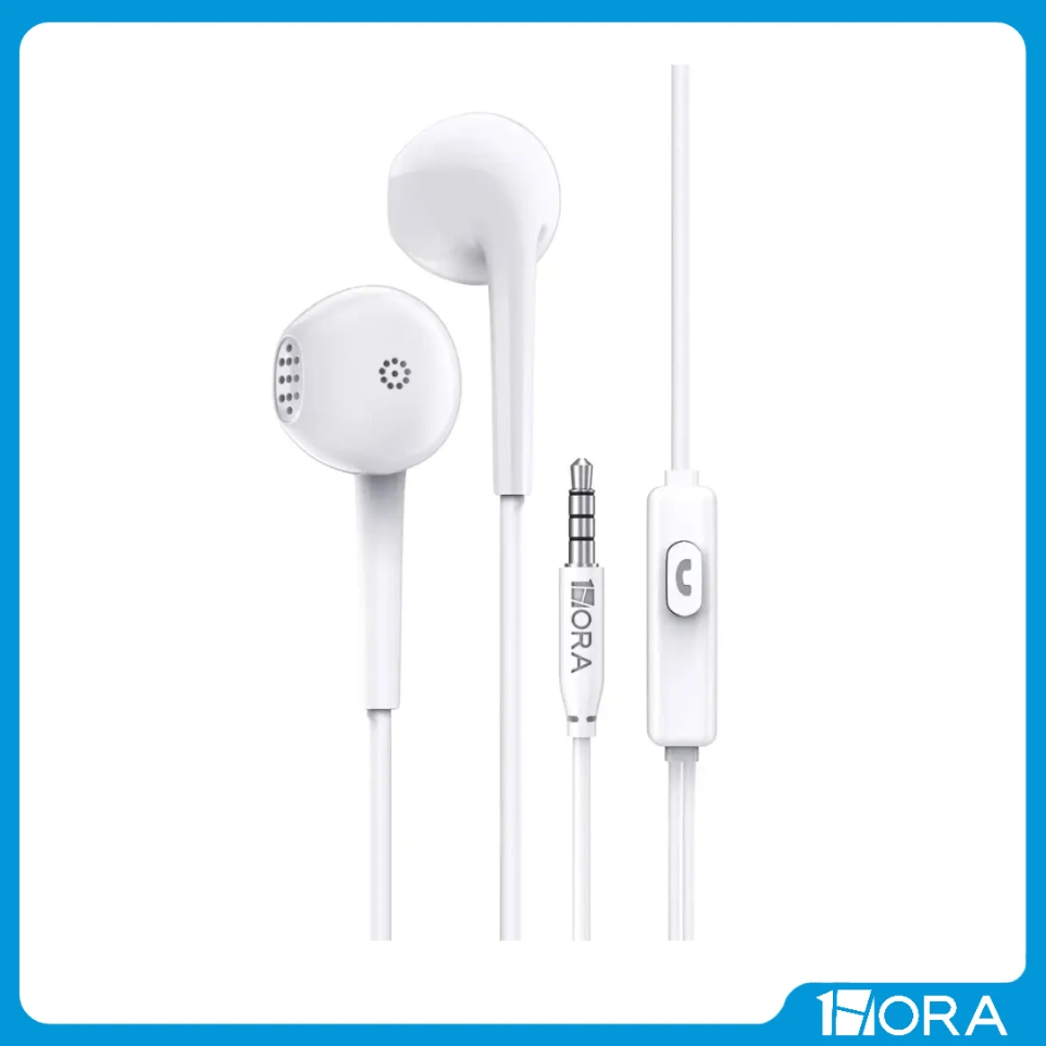 [F-AUT117-BL] Auriculares con cable  1HORA (blanco)