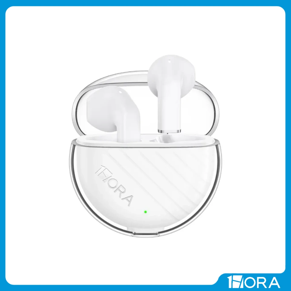 [F-AUT209-BL] Auriculares inalámbricos transparentes bluetooth 1HORA (blanco)