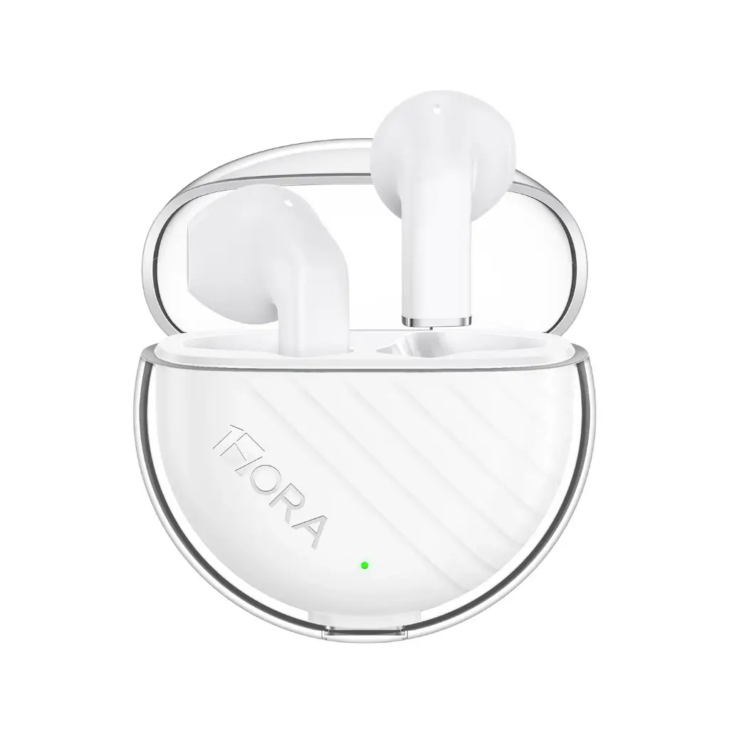 [F-AUT209-BL] Auriculares inalámbricos transparentes bluetooth 1HORA (blanco)