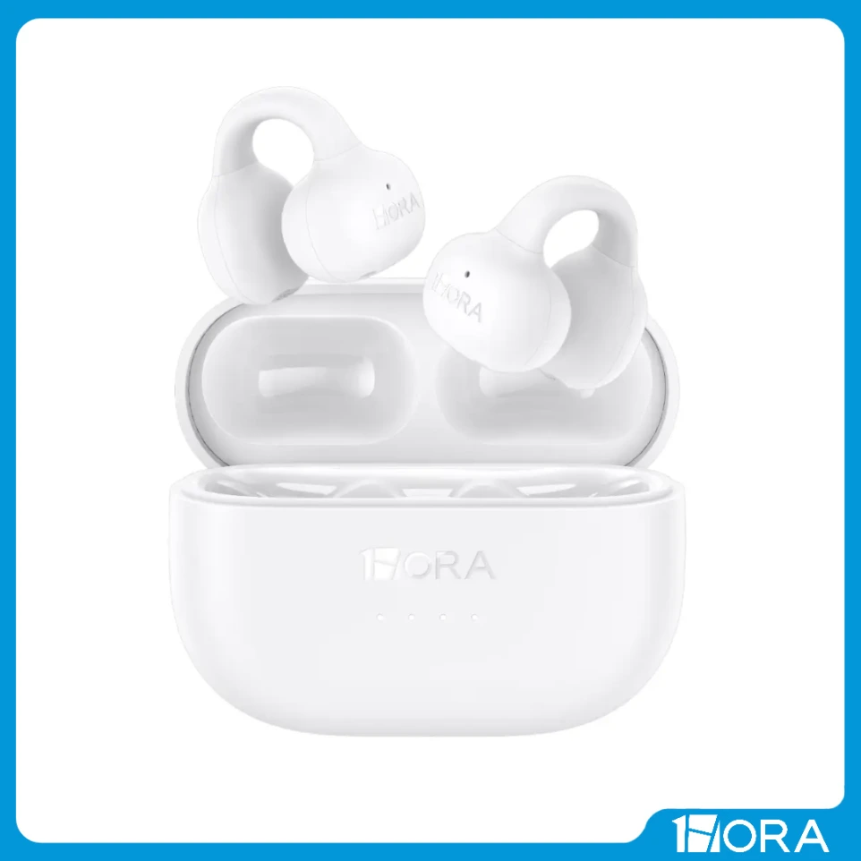 [F-AUT210-BL] Auriculares deportivos inalámbricos con clip, Bluetooth y LED 1HORA (blanco)