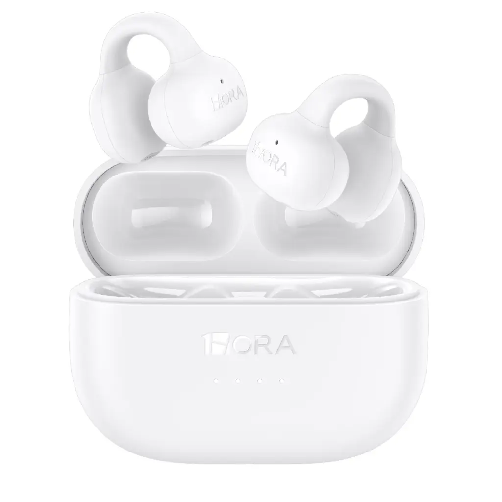 [F-AUT210-BL] Auriculares deportivos inalámbricos con clip, Bluetooth y LED 1HORA (blanco)