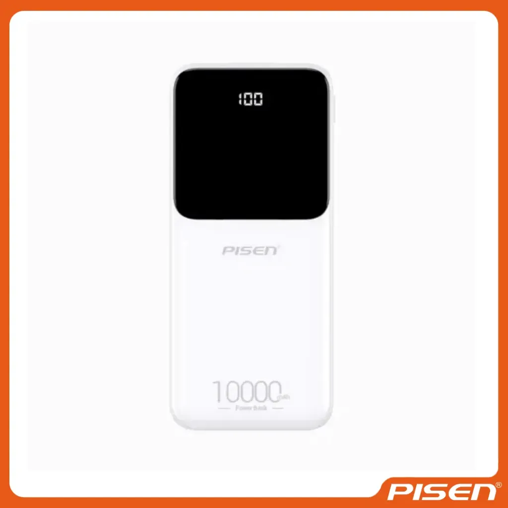 [F-PS-TPD053B] Semi Mirror Power Bank 10W 10000mAh (Blanco) • PISEN