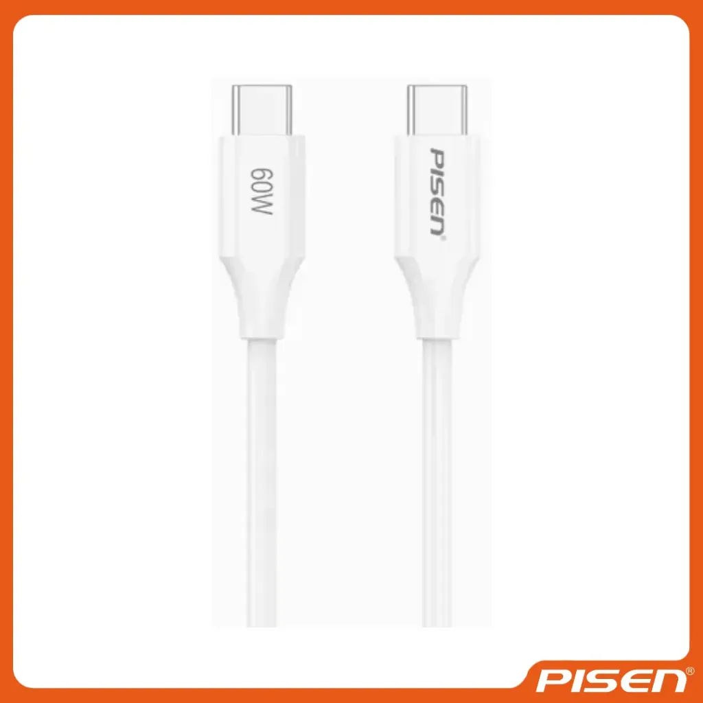 -Mr White Cable USB-C a USB-C PD60W 1000mm (Blanco) • PISEN