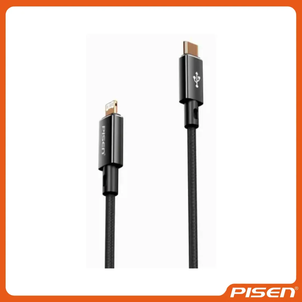 [F-PS-CLPD091000] QUICK Cable USB-C a Lightning Platinum (Negro Mágico) • PISEN