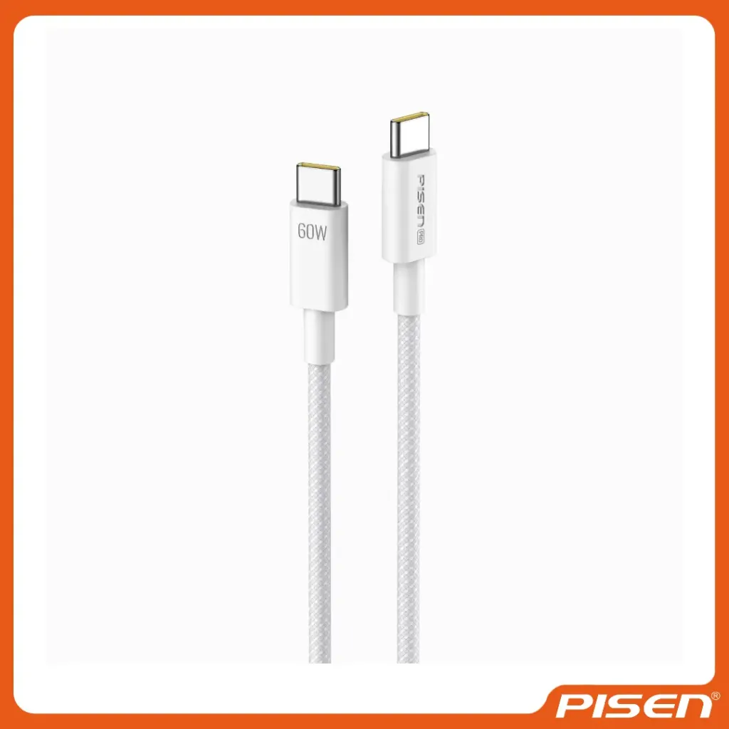 Vivid Series Cable de Datos y Carga Trenzado USB-C a USB-C 60W 1M (Gris) • PISEN
