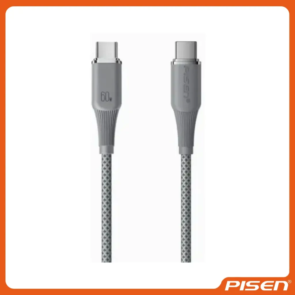 [F-PS-CCFC271000G] NOIRSYNC CABLE USB-C A USB-C 60W (GRIS) - PISEN