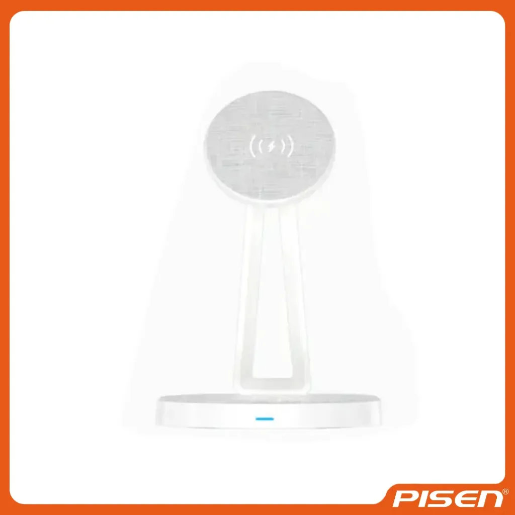 [F-PS-TPC30B] -Soporte de Carga Inalámbrica 2 en 1 (Blanco) • PISEN