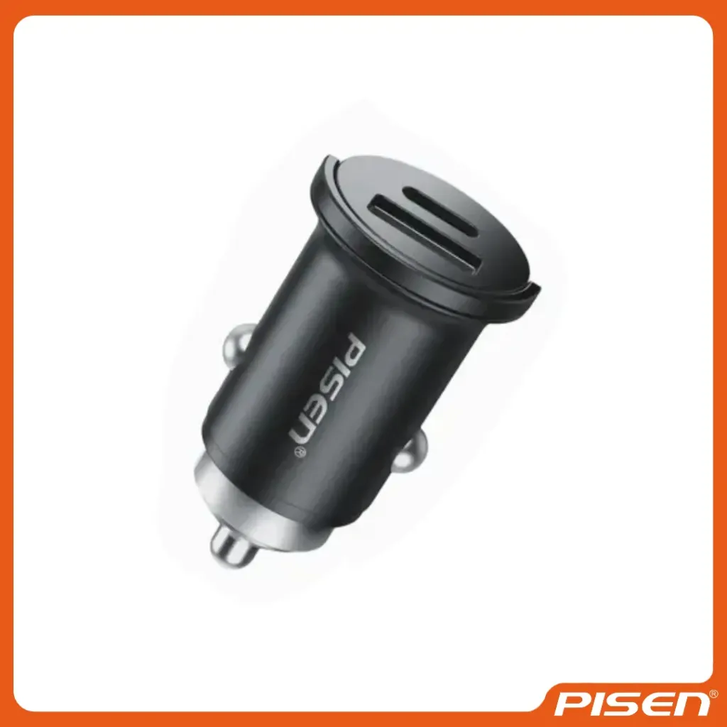[F-PS-TPC77] -Quick Cargador de Coche Mini USB-C+USB-A 20W • PISEN