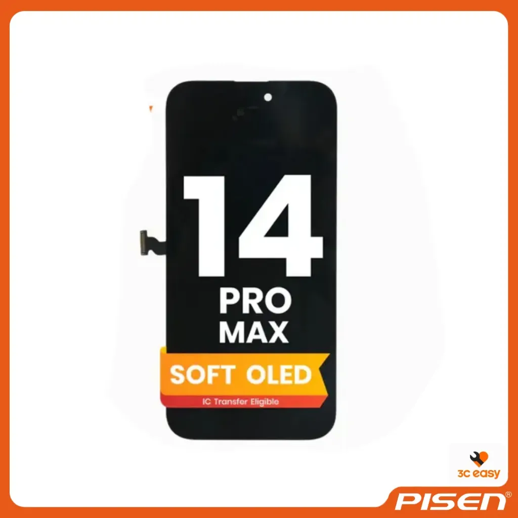 [F-PS-3CEASY-I14PM] 3C EASY - Pantalla de Repuesto Nueva para Móvil I14 Pro Max (OLED Flexible/Negro) para Iphone • PISEN