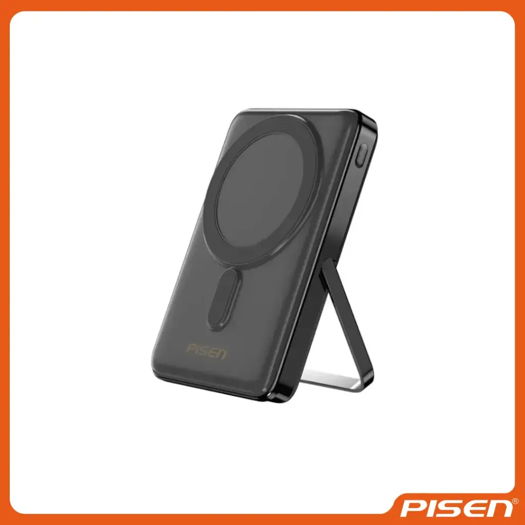 [F-PS-TPD080] Quick - PowerMag Digital Magnético Power Bank 2 En 1 (Negro) • PISEN