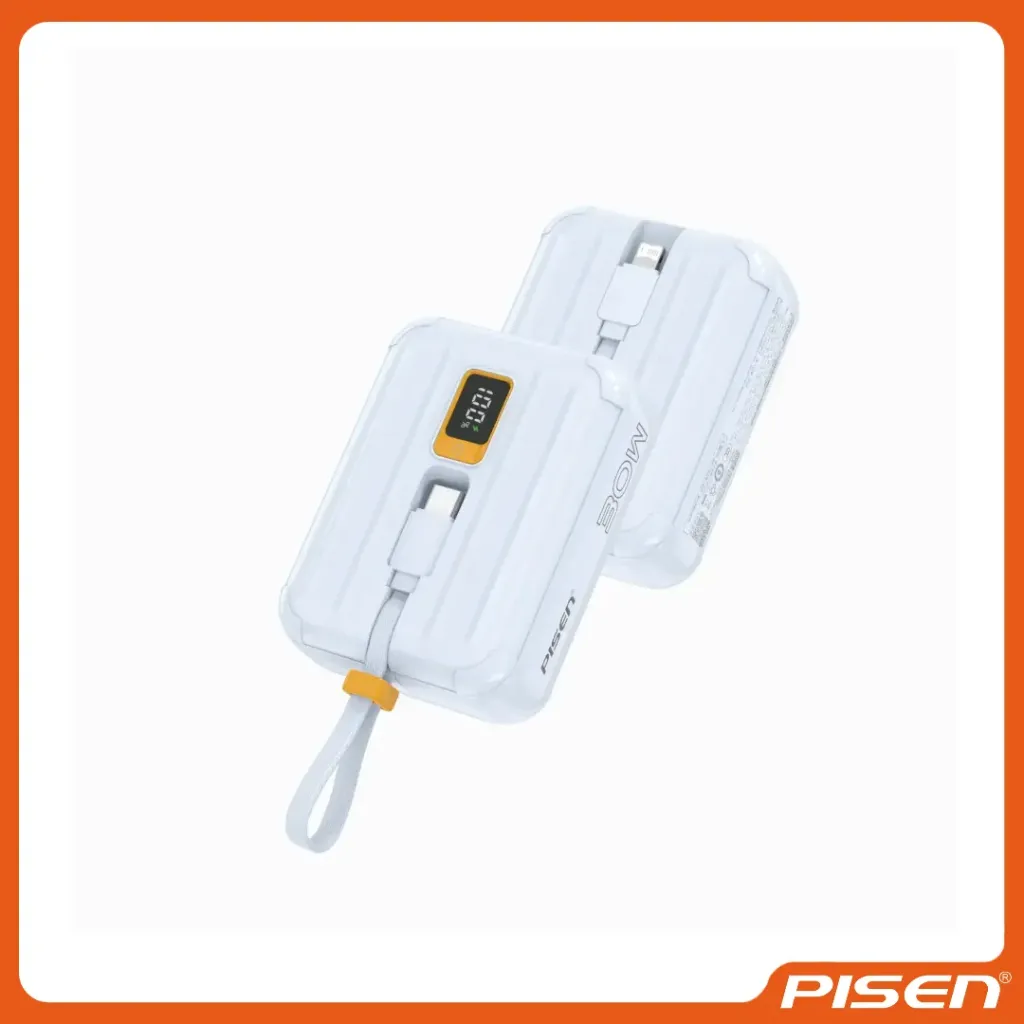 [F-PS-TSD364A] Power Tiny Power Bank con Cable Dual 30W 10000mAh • PISEN (Blue)