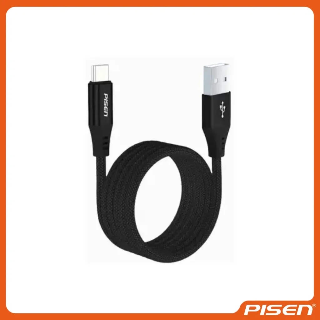 [F-PS-TCFC321000N] Cable de datos magnético tejido A a C 1m (TC-FC32-1000) • PISEN (Black)