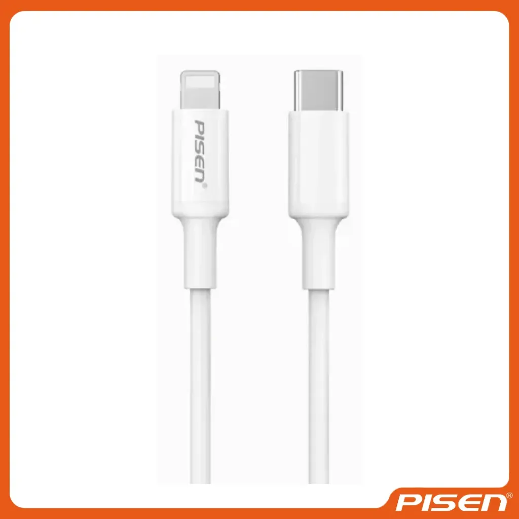 PISEN-Mr White Cable USB-C a Lightning 1000mm (Blanco) PISEN